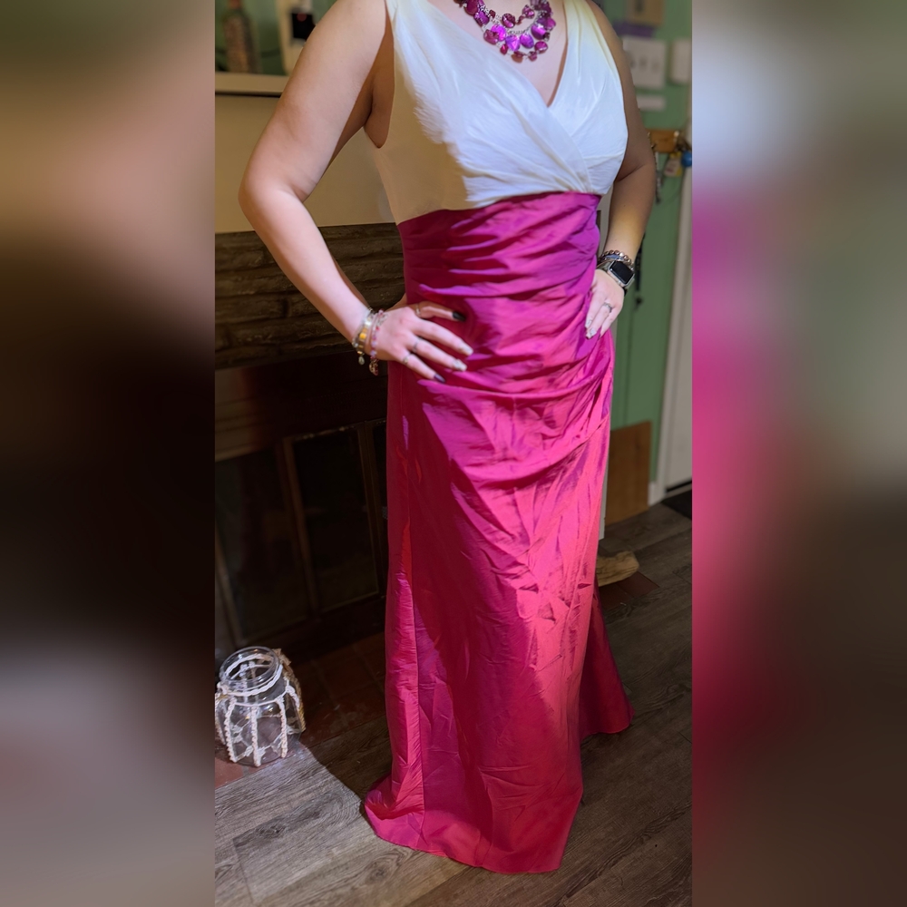 Women's V-Neck Evening Gown with Bow Size 14